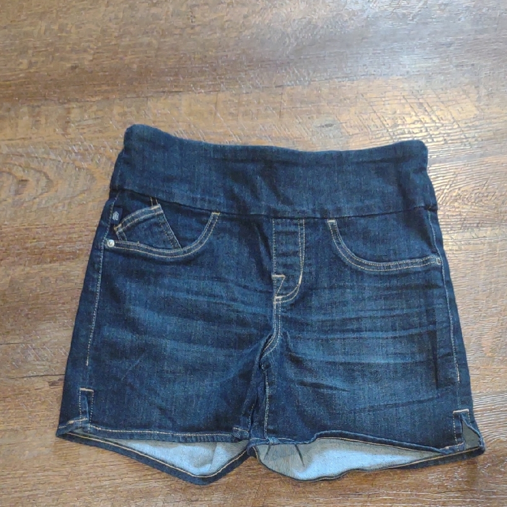 Rock & Republic Women's 10 The Slimming Cure Fever Pull On Dark Blue Jean Shorts